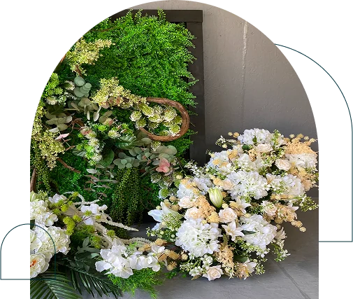 Ensemble de décorations végétales et florales Idecor.