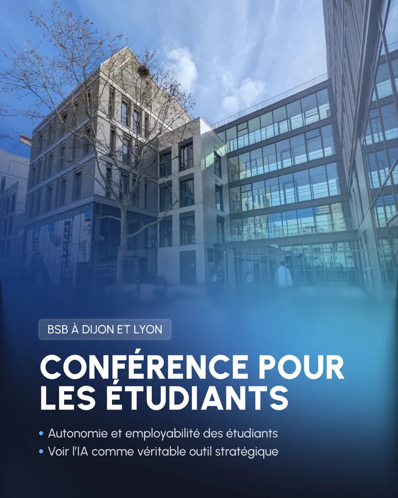 Bâtiment de la Burgundy School of Business sous le titre Conférence pour les étudiants.