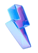 Illustration d'une icône de foudre bleue avec un fond blanc, représentant l'énergie ou la puissance électrique.